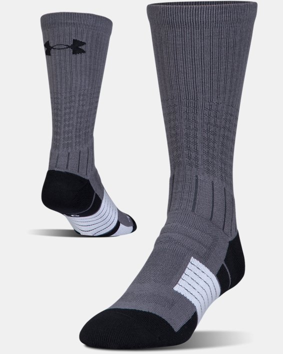 Men's UA Unrivaled Crew Socks, Gray, pdpMainDesktop image number 0
